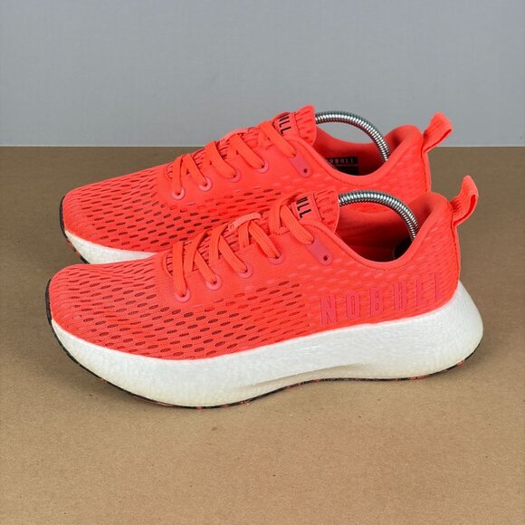 NOBULL Shoes - NoBull Journey Running Shoes Womens 8.5 Mens 7 Orange White Low Top Lace Up